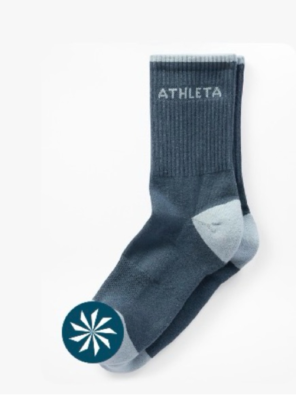 Athleta Color block Crew Socks in Eden| S/M